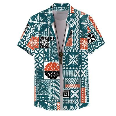 China New Arrival Summer Ethnic Style Men's Beach Hawaiian Shirts 3D Digital Digital Printing Casual Shirts For Men for sale