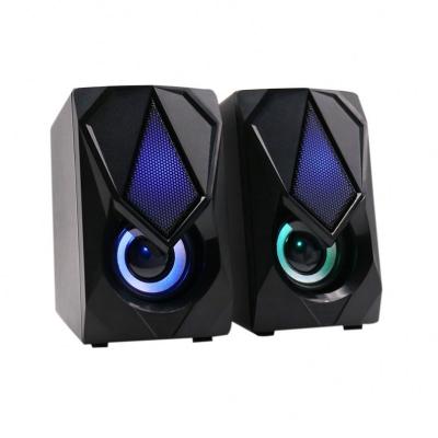 China 2.0 Channel PORTABLE Gaming Speaker with Powerful LED Light PC and Laptop Speaker OEM USB for sale