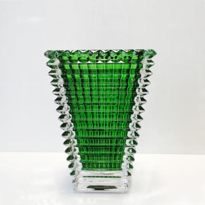 China Minimalist Green Crystal Vase for sale