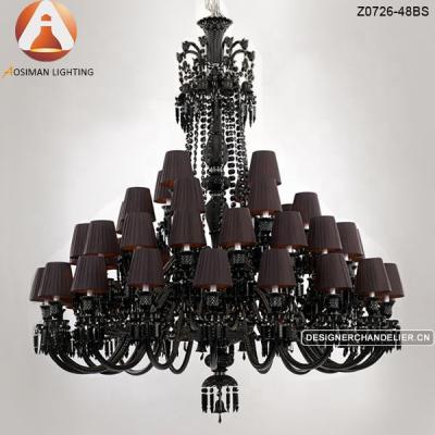 China 48 modern tall Crystal Chandelier light black for sale