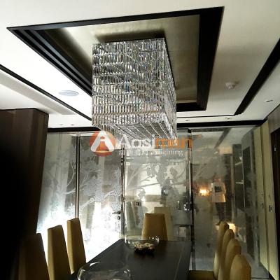 China Modern Rectangle Custom Hotel Lighting Chandelier Modern Lamp Fixture for sale