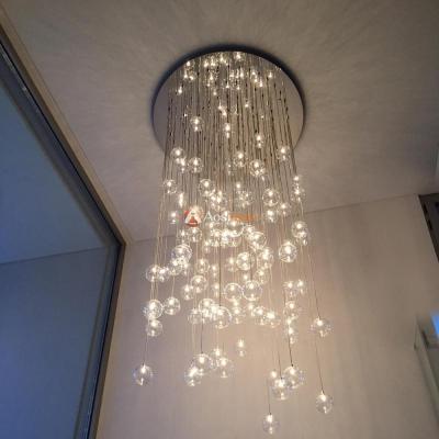 China Mid Century Modern Crystal Ring Ceiling Light Chandelier For High Ceilings for sale