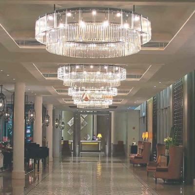 China Modern Simple Shiny Round Crystal Chandelier For Hotel for sale