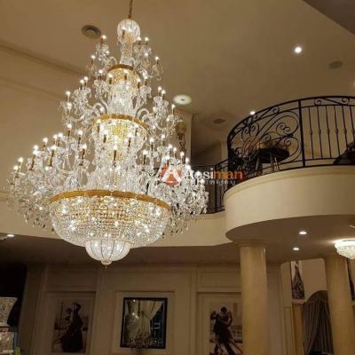 China Modern Three Floors Full Of European Glass Chandelier Design Sense for sale