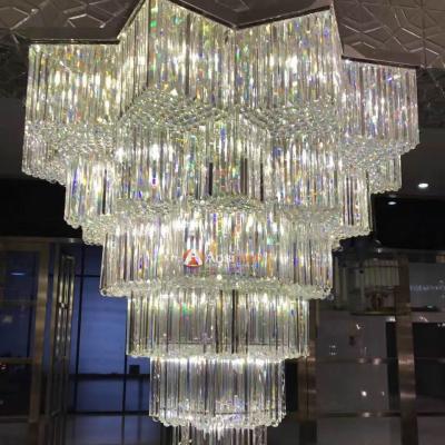 China Modern Three Floors Full Of European Glass Chandelier Design Sense for sale