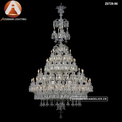 China Mid century bespoke large chandelier in traditional baccarat style for sale