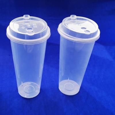 China Ecnomical 500ml PP and 700ml PP Disposable Plastic Drink Cups with Lid for sale