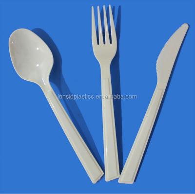 China High Quality Disposable PS Heavy Duty White Or Cream Or Black Or Transparent Disposable Camping Cutlery for sale