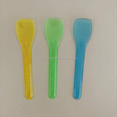 China 9.5cm Long Disposable Neon-Colors Plastic Ice Cream Spoons (Gelato Spoons) for sale