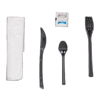 China Restaurants Disposable Use And Disposable 2 Take Away In 1 Transparent Plastic Cutlery Sets for sale