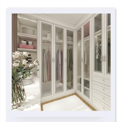 China (Size) Adjustable Luxury Modern Walk-In Closet Storage Bedroom Wardrobe Organizer Clothes Cloakroom for sale