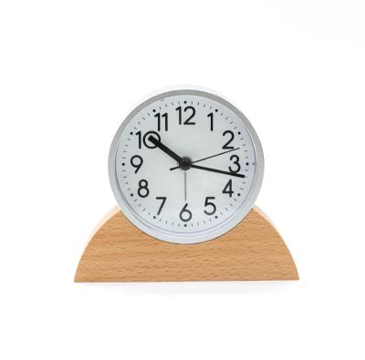 China Precise Antique Custom Style Desk Decoration Quartz Movement Silent Solid Wood Analog Hour Clock Stand for sale