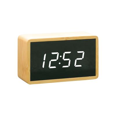 China Factory Price New Style Mirror Calendars Wooden Digital Alarm Clock with Voice Control Smart Clock for Home Decor or Office for sale