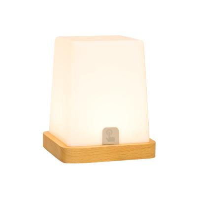 China LUMINOVA Chinese Multifunctional Table Light Lamp Solid Wood Touch Control Clock for sale