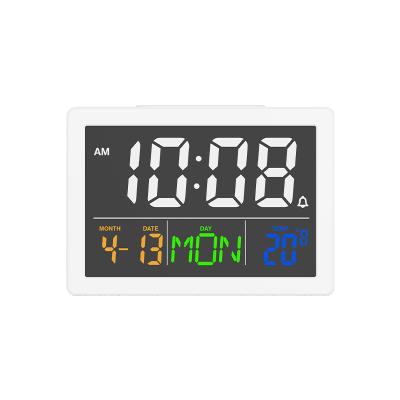 China LED Display Temperature Weather Station Large Digital Wireless Alarm Clock Class With Calendar For Decoration Or Office for sale