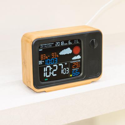 China Calendars Wholesale New Design Desktop Illuminated Digital LCD Wifi Weather Forecast Clock for sale