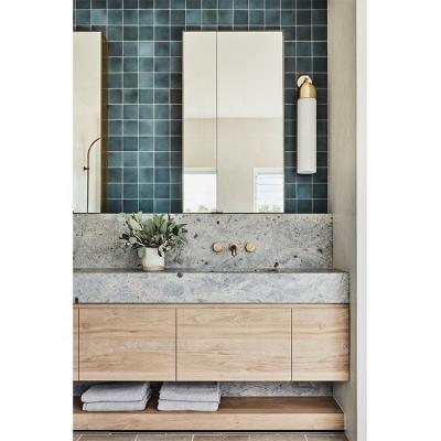 China 2023 Modern Craftsman Bathroom Cabinets 40 Inch Bathroom Vanity With Sink Timber Veneer Vanity For Villa Project for sale