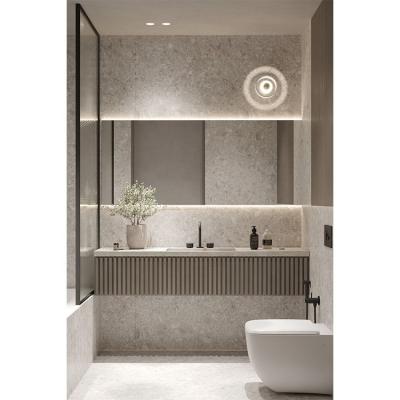 China Artisan 2023 Modern Gray Wood Plywood Bathroom Vanity and Cabinets for sale