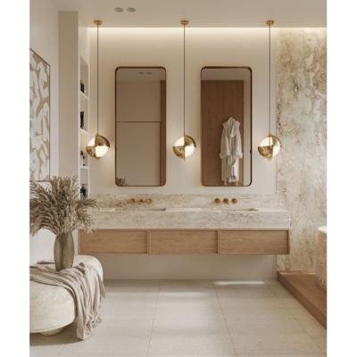 China High End Custom Modern Craftsman Bathroom Vanities And Cabinets Plywood Bathroom With Led Mirror Cabinet Design Idea for sale