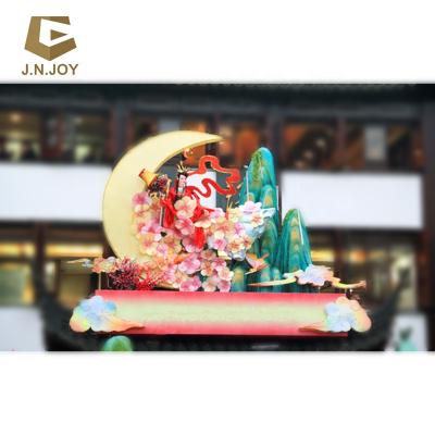 China JN-KN-LF04 Mid Event Autumn Festival Silk Material Lantern For Decoration for sale