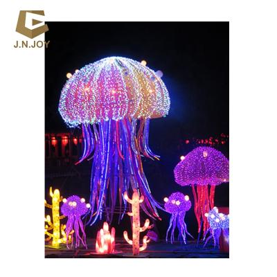 China JN-KN-FL84 event simulated jellyfish light aurelia sculpture sea jellyfish lantern for sale