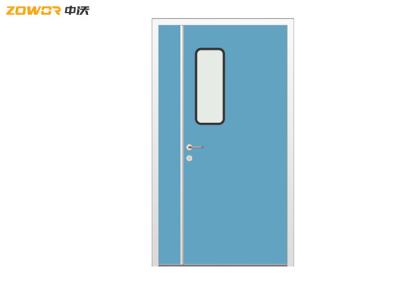 China Hospital Soundproof Steel Entrance Doors With Glass Windows for sale