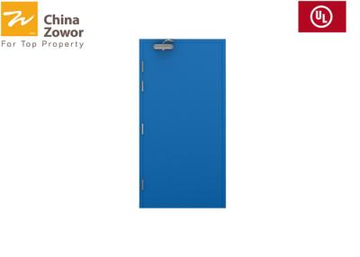 China UL Listed Grey Color Double Swing 8'X8' FD90 Metal Fire Doors With Glass Panel for sale