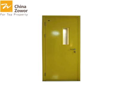 China Polvo amarillo galón revestido. Puerta cortafuego del milímetro FD60 del acero 45 con 24 milímetros de vidrio del Anti-fuego en venta