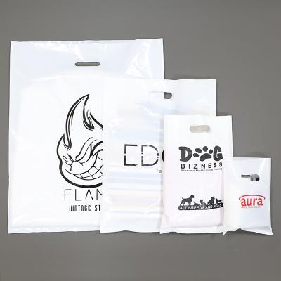 China Eco - Friendly Recyclable Custom Die Cut Plastic Handle Packaging Bags , Clothing Shopping Bag Printing Logo for sale