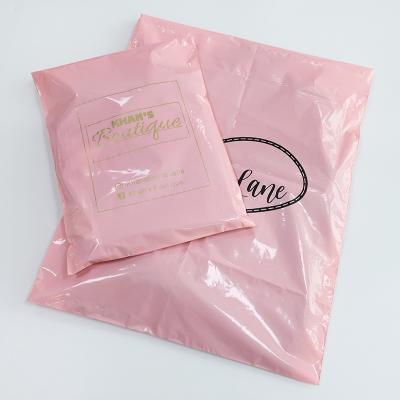 China Recyclable and Biodegradable Eco Friendly Tape Double Mailing Bags Pink Envelope Package Bag Messenger Customized Pattern Mailing Bags Pink for sale