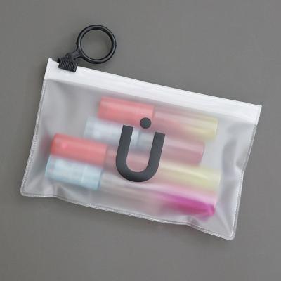 China Good Quality Recyclable Hot Selling Factory Directly Printed Name LOGO Lipstick Cosmetics PVC Zipper Bags for sale