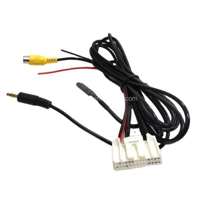 China audio & Video 3.5 millimeter AUX cable. RCA Input and Camera Input with Microphone for Original Toyota RAV4 Reiz Highlander Corolla Levin CD Player for sale