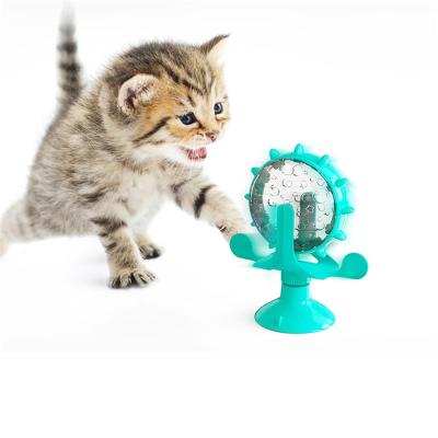 China Amazon Sustainable Hot Selling Pets Windmill 360 Automatic Powerful Leakage Sucker Feeding Toys For Cat And Dog for sale