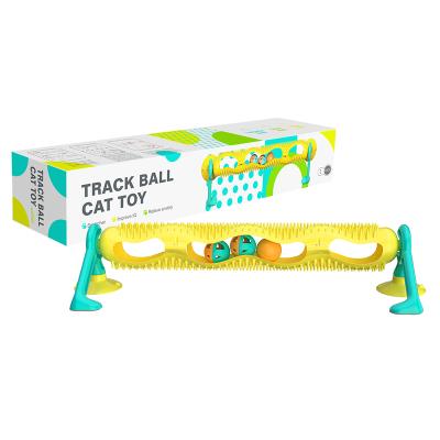 China Cat Toys Kittens Puzzle Suction Viable Toy Cat Track Toy Interactive Cup with Light-up Catnip Ball for sale