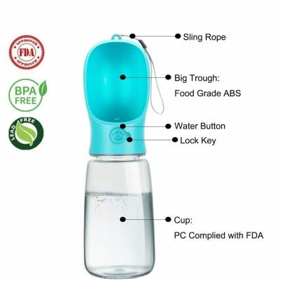 China Viable Leak Proof Portable Bpa Free Food Grade Dog Water Bottle Cat Travel Drink Cup Dispenser For Pets Outdoor Walking for sale