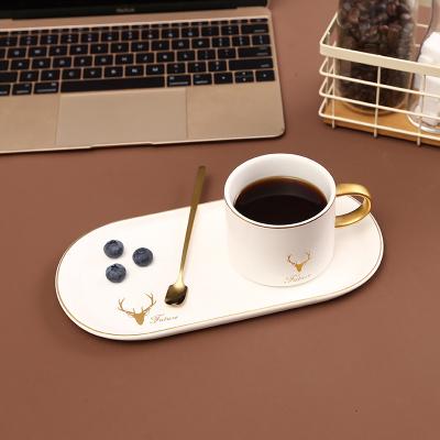 China Single Series Disposable European Luxury Household Small Suit Style Simple Custom Ceramic Coffee Mug for sale