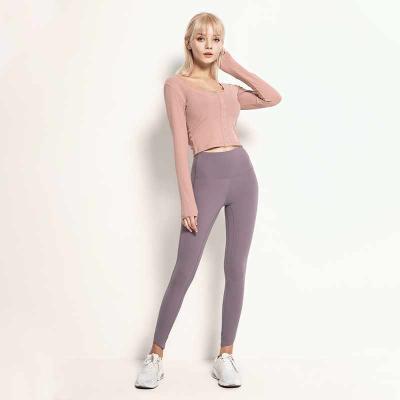 China QUICK DRY long sleeve top and high waist pants yoga sports sets for women for sale