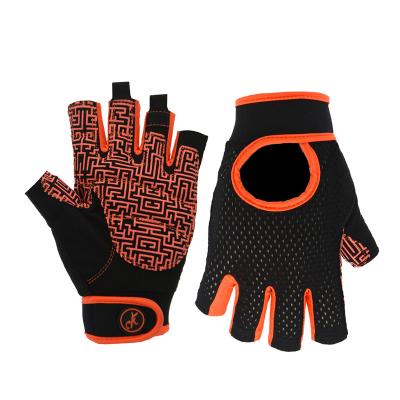 China Motorcycle Half Finger Half Finger Silicone Cycling Gloves Shockproof Short Riding Gloves for sale