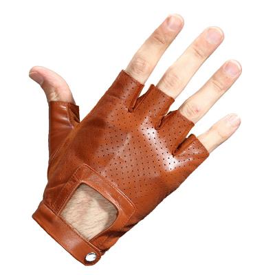 China Half Finger Fitness Half Finger Cycling Gloves For Men And Women Summer Motorcycle Vintage Motorcycle Sheepskin Thin Breathable Gloves for sale