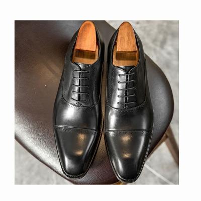 China Flat Genuine Leather Dress Oxford Shoes For Men Custom Made Italian Classic Genuine Leather Men's Elegant Shoes for sale