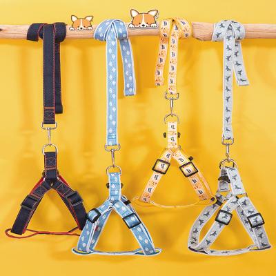 China Wholesale Viable Back Pet Chest Set Small Large Line Chest Strap Dogs Rope Leashes Dog Traction Walking Harness for sale