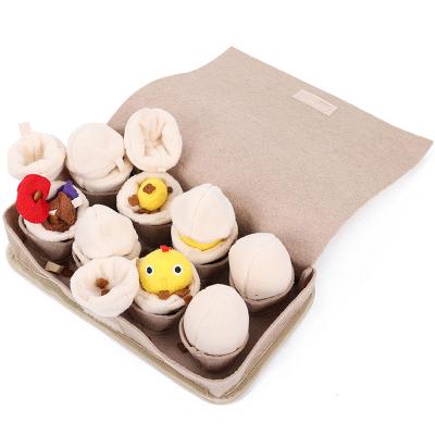 China Viable Blind Dog Toy Sniff Box Egg Food Leakage Prevention Home Physical Stress Game Pet Plush Interactive Hiding Toy for sale