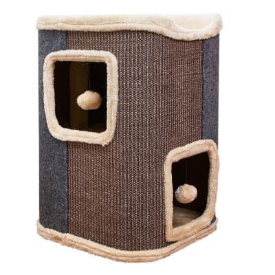 China Cat Climbing Frame Sustainable Cat Tree Integrated Small Non-Busy Scratching Post Nest for sale