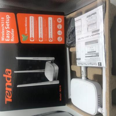 China Tenda N318 300Mbps Wireless Wi-Fi Repeater Router 300mbps English Version WiFi Router 1WAN+3LAN used tenda router for sale