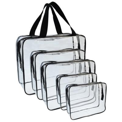 China Bohemian Running Transparent Waterproof Promotional Custom Zipper Bag Makeup Organizer PVC Clear PVC Wash Toiletry Bag for sale