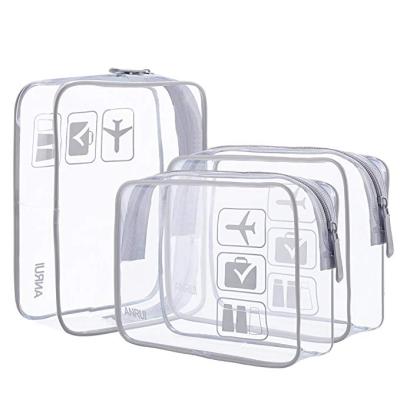 China Running PVC Transparent Promotional Clear Waterproof Wash Handbag Makeup Dress PVC Toiletry Cosmetic Bag for sale