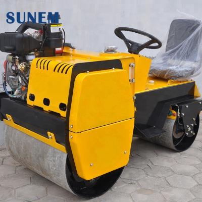 China Factory Small Mini 5km/h 780KG 4kw Double Drum Hydraulic Road Roller for sale