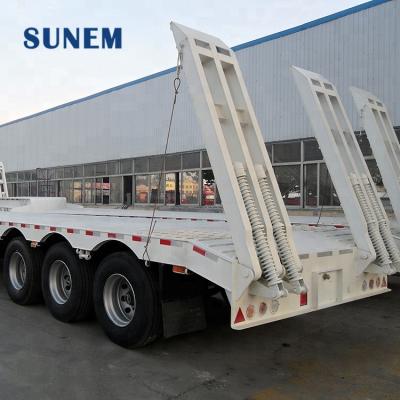 China 30 Ton Trailer Truck Lowboy Hydraulic Flatbed Semi Trailer For Sale for sale