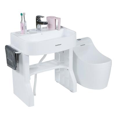 China 2020 New Design Hot Selling Children's wash Stand Baby Washbasin Plastic Wash Basin Simulation Washstand Towel Shelf à venda