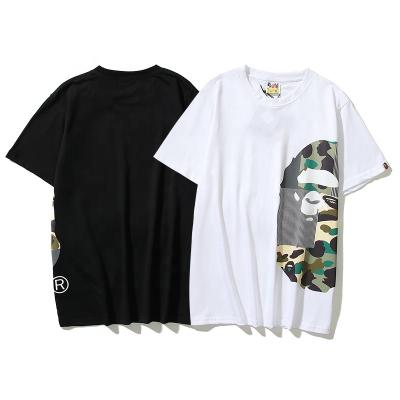 China 2022 Hot-selling summer fashion men's round neck T-shirt couples casual hip-hop Bape Japanese brand breathable short-sleeved for sale